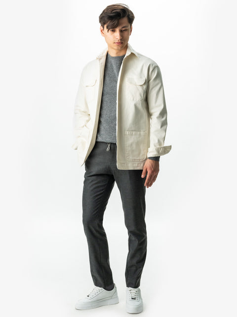 Pantaloni Barbati Casual & Weekend Gri Inchis Flexo Cu Snur In Talie Sezon Toamna & Iarna BMan0004 (5)
