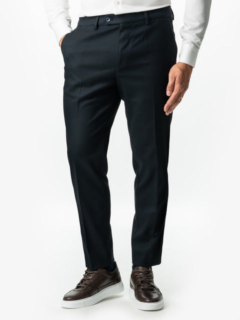 Pantaloni Barbati Office & Business Bleumarin Modern Fit Stofa Sezon Toamna Iarna BMan0001 (1)