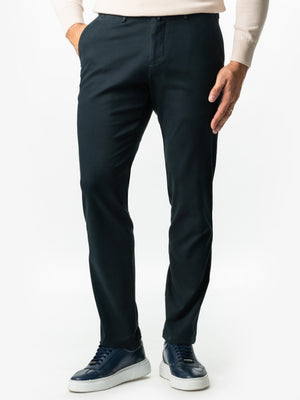 Pantaloni Casual Barbati Bleumarin Inchis Bumbac Natural Toamna & Iarna Design Chinos BMan521