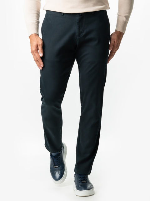 Pantaloni Casual Barbati Bleumarin Inchis Bumbac Natural Toamna & Iarna Design Chinos BMan521 (3)