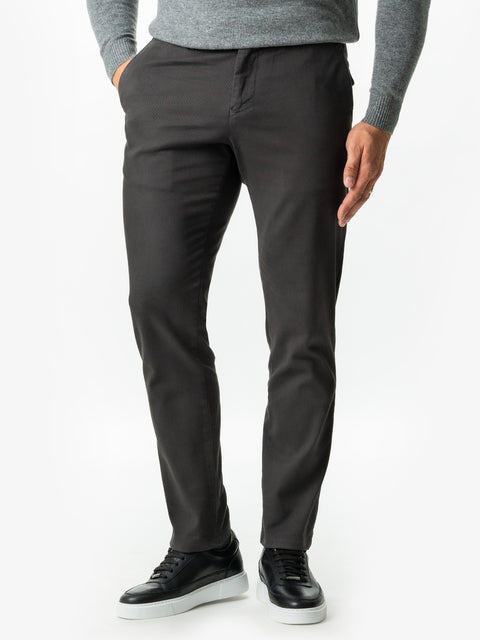 Pantaloni Office Barbati Gri Inchis Bumbac Natural Toamna & Iarna Design Comfort Chinos BMan521 (1)