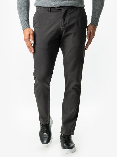 Pantaloni Office Barbati Gri Inchis Bumbac Natural Toamna & Iarna Design Comfort Chinos BMan521 (6)