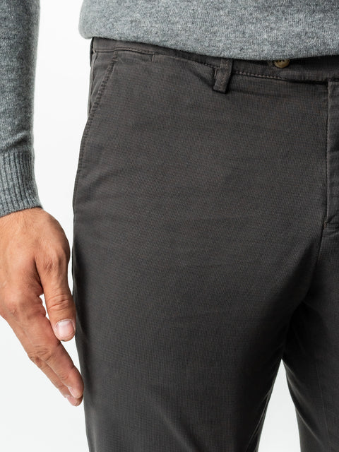 Pantaloni Office Barbati Gri Inchis Bumbac Natural Toamna & Iarna Design Comfort Chinos BMan521 (2)