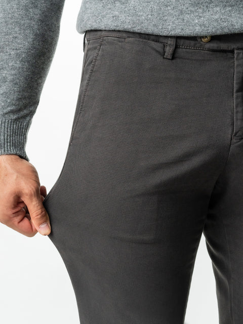 Pantaloni Office Barbati Gri Inchis Bumbac Natural Toamna & Iarna Design Comfort Chinos BMan521 (8)