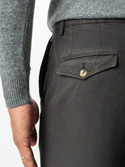 Pantaloni Office Barbati Gri Inchis Bumbac Natural Toamna & Iarna Design Comfort Chinos BMan521 (5)