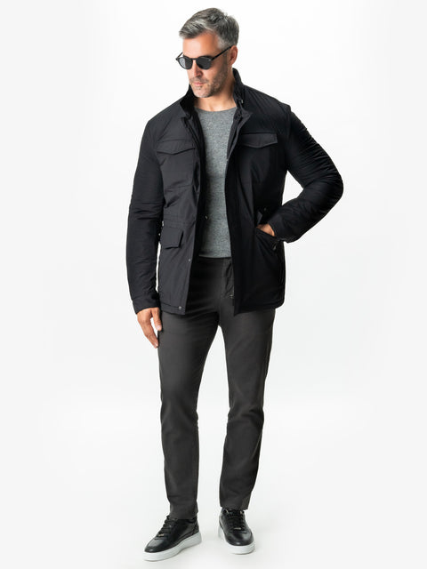 Pantaloni Office Barbati Gri Inchis Bumbac Natural Toamna & Iarna Design Comfort Chinos BMan521 (4)