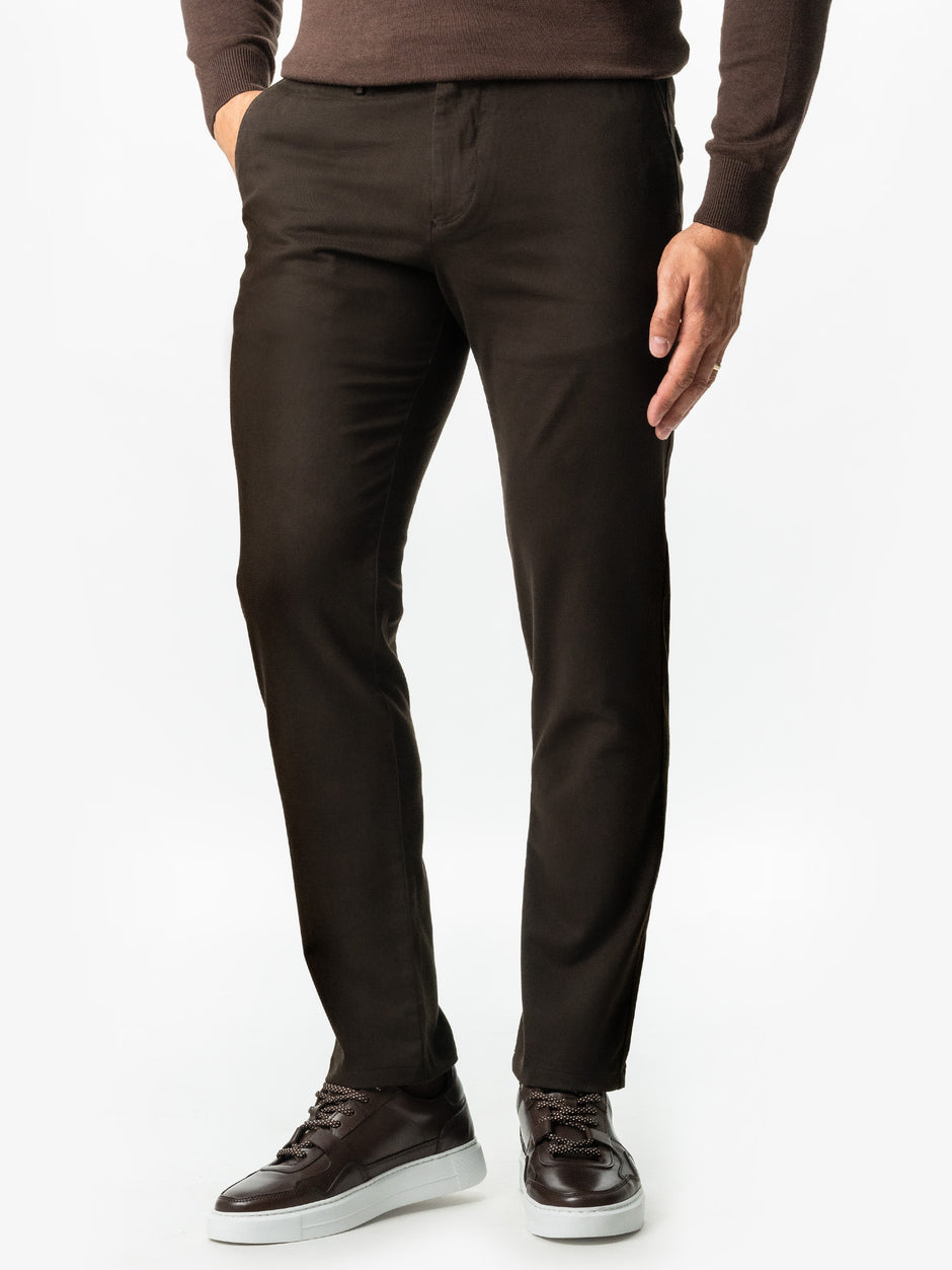 Pantaloni Chinos Barbati Maro Inchis Bumbac Santanderia Office BMan521 (3)