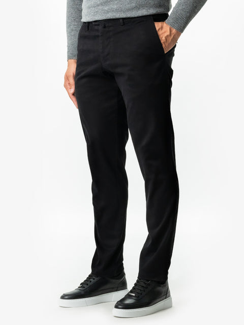 Pantaloni Chino Barbati Negri Din Bumbac Natural BMan521 (5)