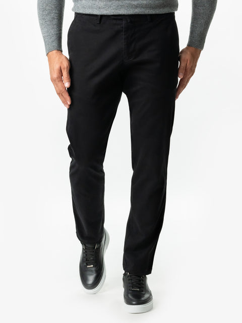 Pantaloni Chino Barbati Negri Din Bumbac Natural BMan521 (1)