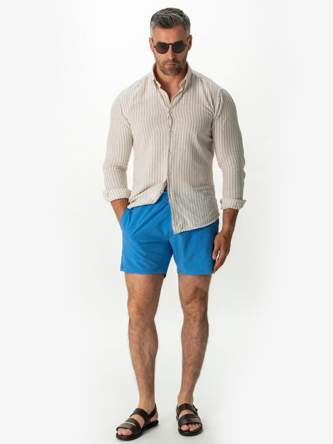 Pantaloni Tip Sort Barbati de Plaja Albastru Marin Impermeabili BMan168 (3)