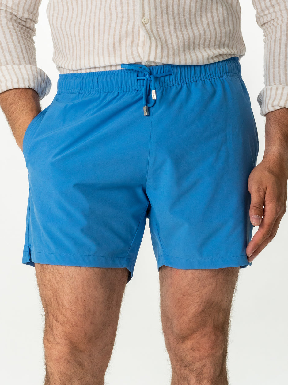 Pantaloni Tip Sort Barbati de Plaja Albastru Marin Impermeabili BMan168 (1)