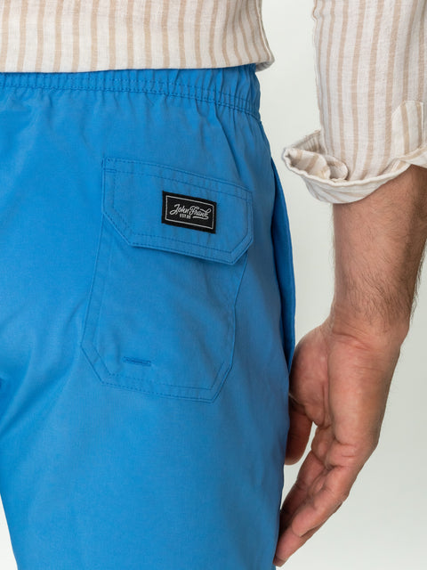 Pantaloni Tip Sort Barbati de Plaja Albastru Marin Impermeabili BMan168 (6)