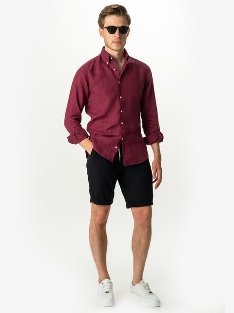 Pantaloni Scurti De In Natural Elastici Negru Barbati Vara BMan173 (2)