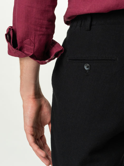 Pantaloni Scurti De In Natural Elastici Negru Barbati Vara BMan173 (6)