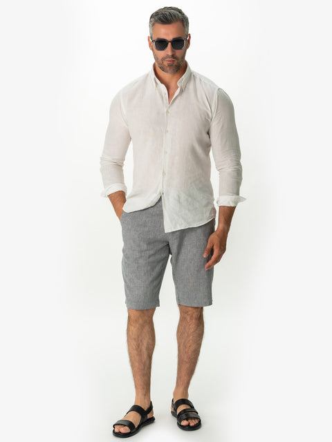 Pantaloni Scurti Bleumarin Barbati Bumbac & In Natural Texturat BMan172 (3)