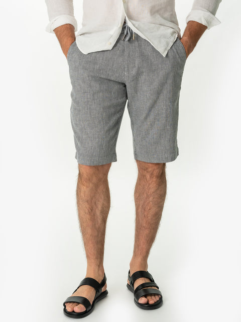 Pantaloni Scurti Bleumarin Barbati Bumbac & In Natural Texturat BMan172 (1)