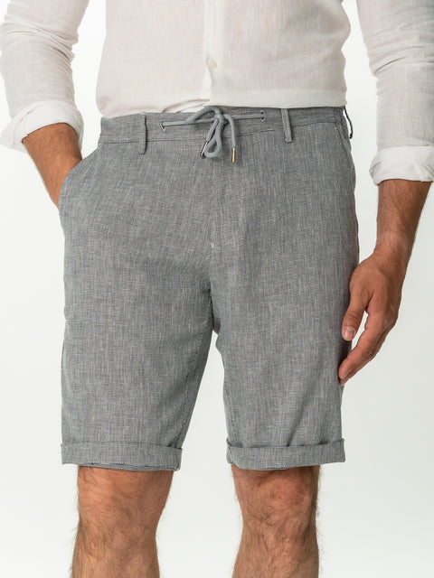 Pantaloni Scurti Bleumarin Barbati Bumbac & In Natural Texturat BMan172 (4)