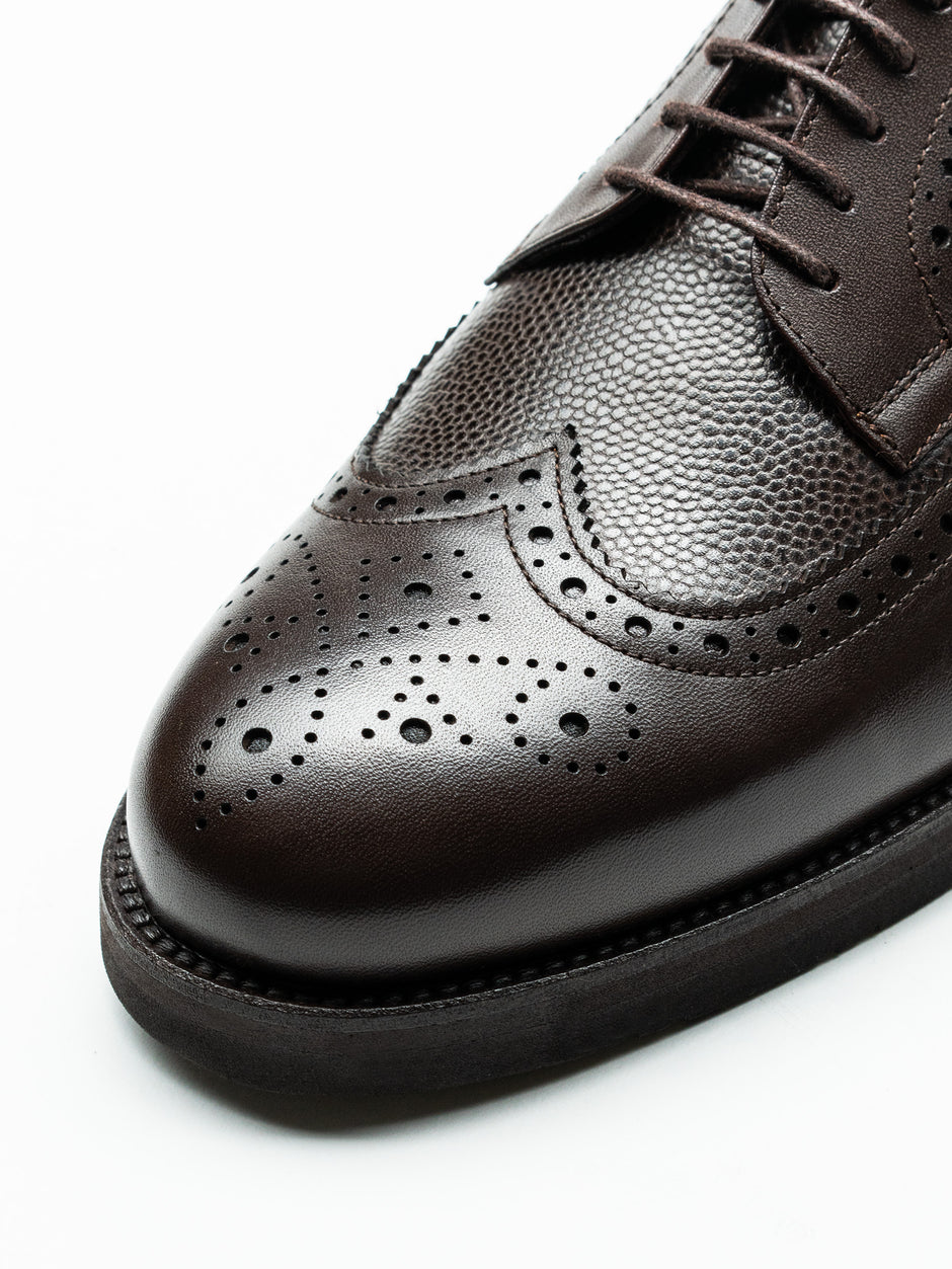 Pantofi Eleganti Barbati Maro Inchis Derby Brogue Din Piele Naturala BMan0410 (3)
