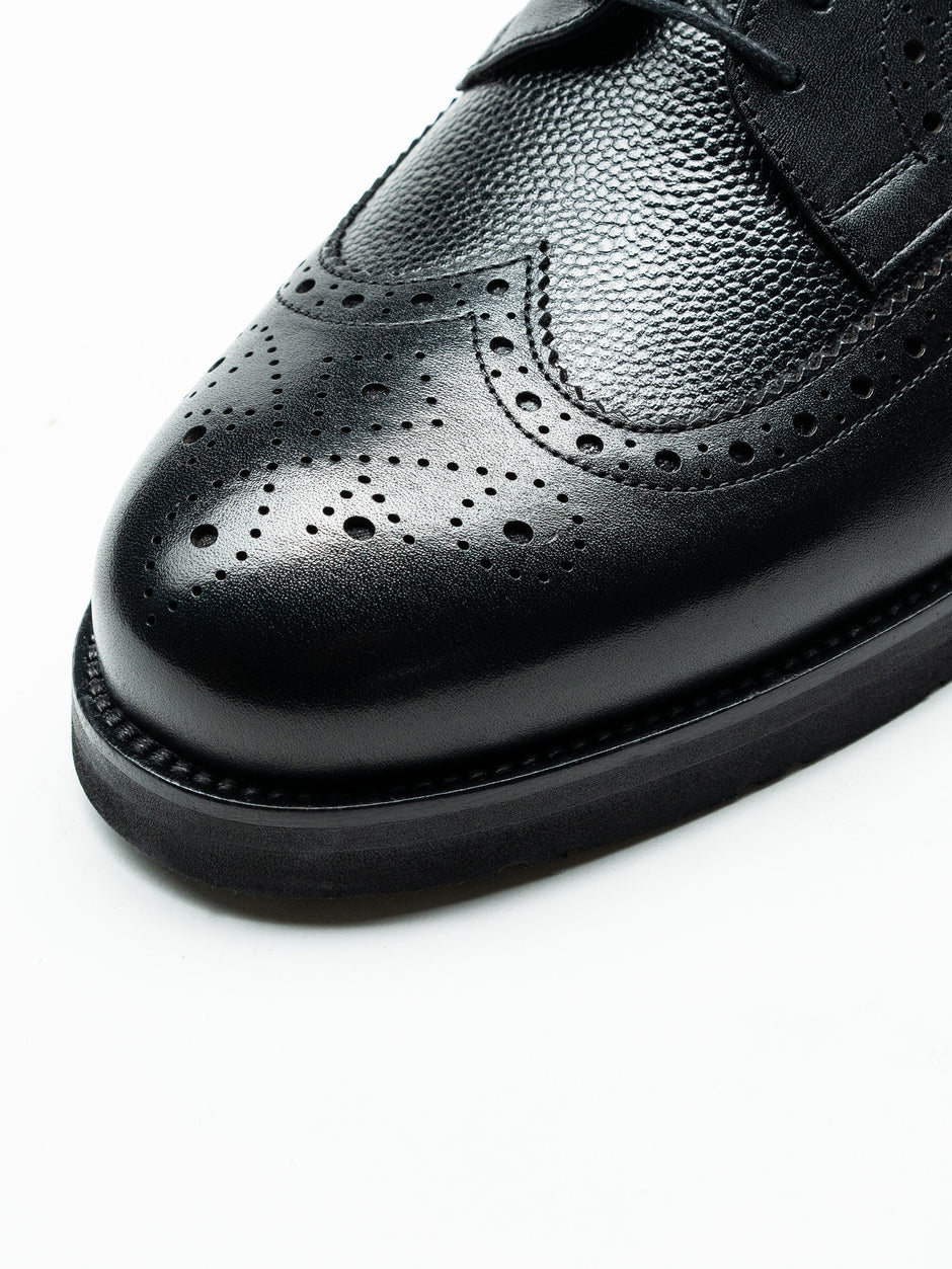 Pantofi Negri Barbati Eleganti & Business All Season Design Derby Brogue 100% Piele Naturala BMan0410 (3)