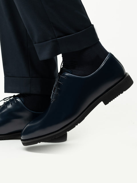 Pantofi Barbati Eleganti Oxford Albastru Bleumarin Semilucios 100% Piele Naturala Talpa EVA BMan0403 (6)