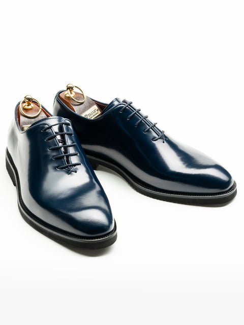 Pantofi Barbati Eleganti Oxford Albastru Bleumarin Semilucios 100% Piele Naturala Talpa EVA BMan0403 (1)