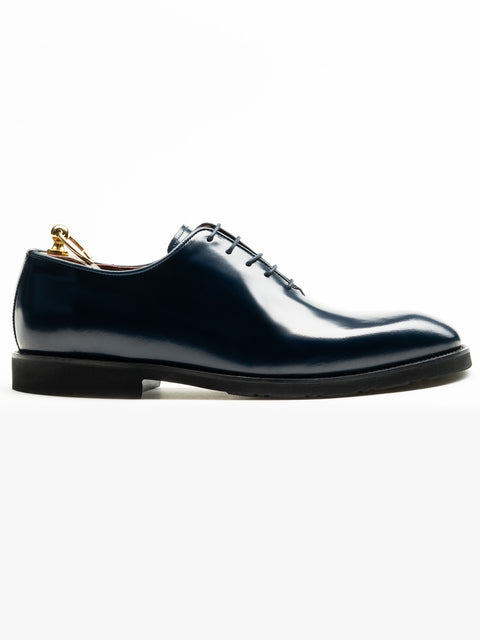 Pantofi Barbati Eleganti Oxford Albastru Bleumarin Semilucios 100% Piele Naturala Talpa EVA BMan0403 (4)