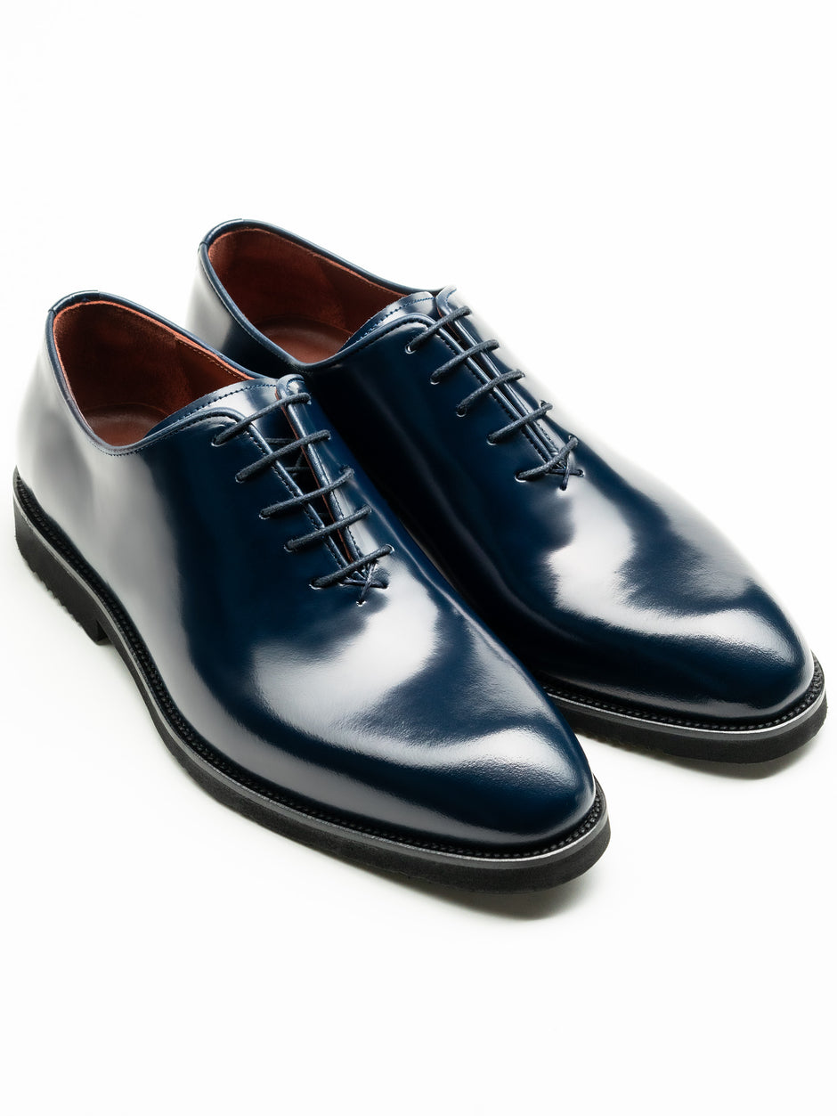 Pantofi Barbati Eleganti Oxford Albastru Bleumarin Semilucios 100% Piele Naturala Talpa EVA BMan0403 (7)