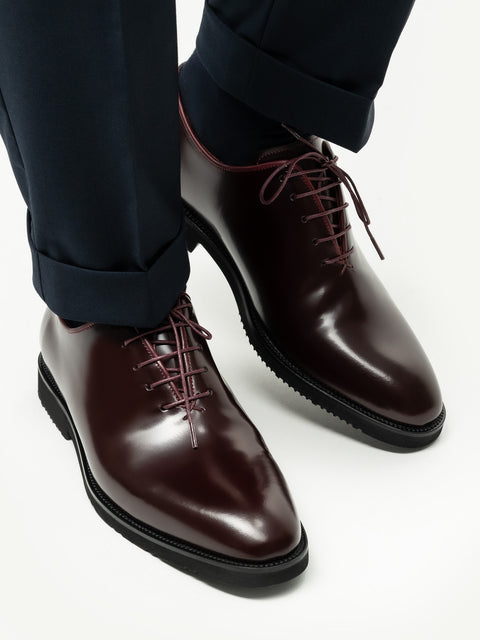 Pantofi Eleganti Barbati Oxford Bordo Semilucios 100% Piele Naturala BMan0403 (5)