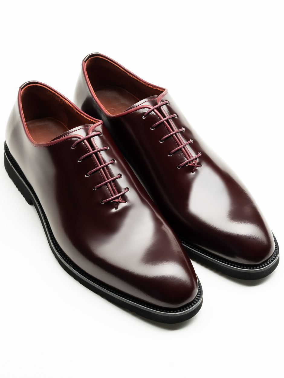 Pantofi Eleganti Barbati Oxford Bordo Semilucios 100% Piele Naturala BMan0403 (2)