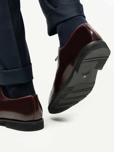 Pantofi Eleganti Barbati Oxford Bordo Semilucios 100% Piele Naturala BMan0403 (6)