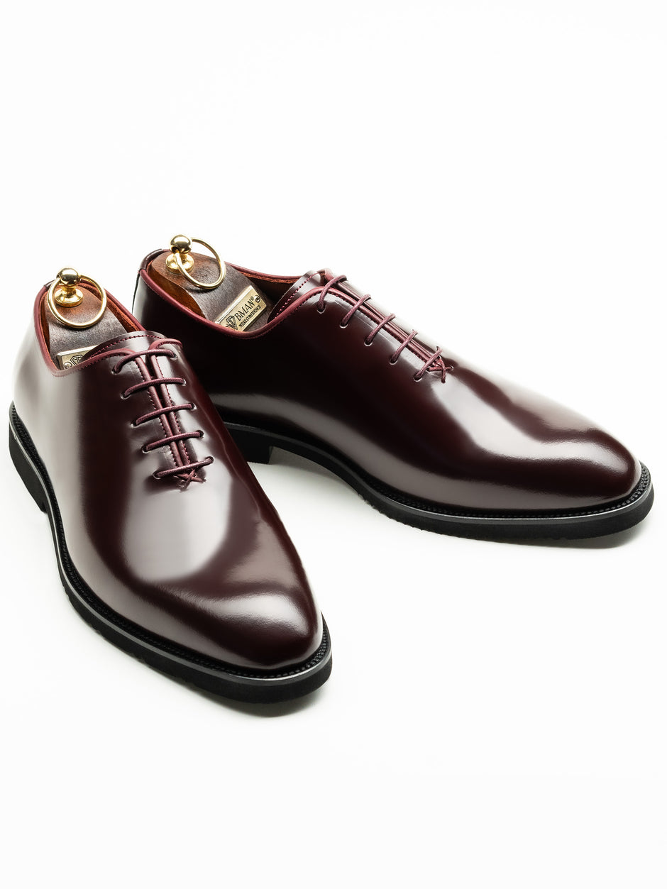 Pantofi Eleganti Barbati Oxford Bordo Semilucios 100% Piele Naturala BMan0403 (1)