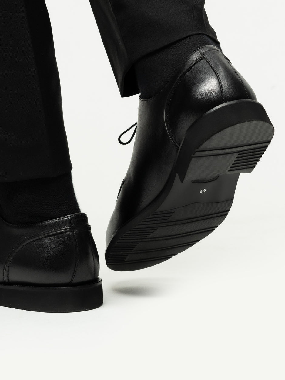 Pantofi Negri Barbati Eleganti Zorlu Design Cu Talpa Din Spuma 100% Piele Naturala BMan0404 (7)