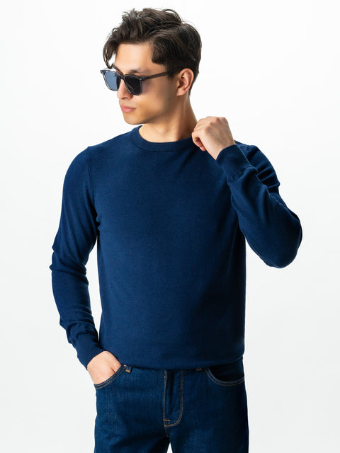 Pulover Casual Albastru Bărbați 100% Bumbac Premium Levent Cottone Toamna&Iarna  BMan0008 (3)