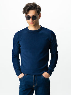 Pulover Casual Albastru Bărbați 100% Bumbac Premium Levent Cottone Toamna&Iarna  BMan0008