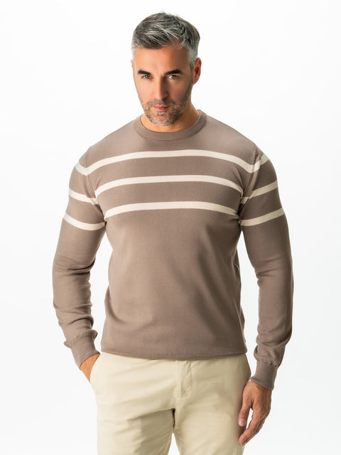 Pulover Casual Bej Dungi Crem Bărbați 100% Bumbac Premium Levent Cottone Toamna&Iarna  BMan0012 (1)