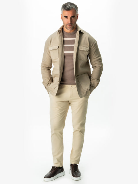 Pulover Casual Bej Dungi Crem Bărbați 100% Bumbac Premium Levent Cottone Toamna&Iarna  BMan0012 (5)
