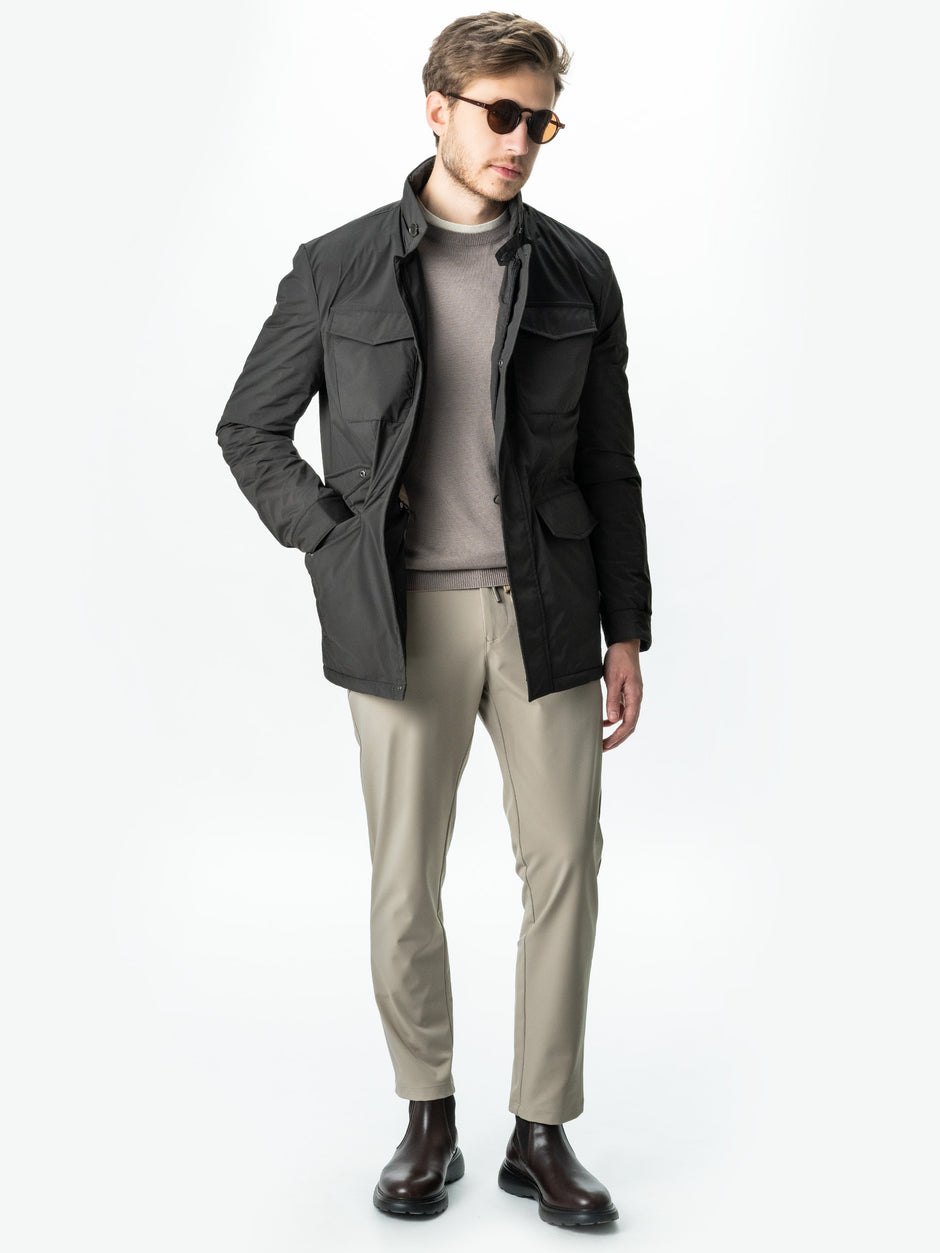 Pulover Barbati Casual Din Bumbac Bej Guler Circular Dublat BMan0011 (6)