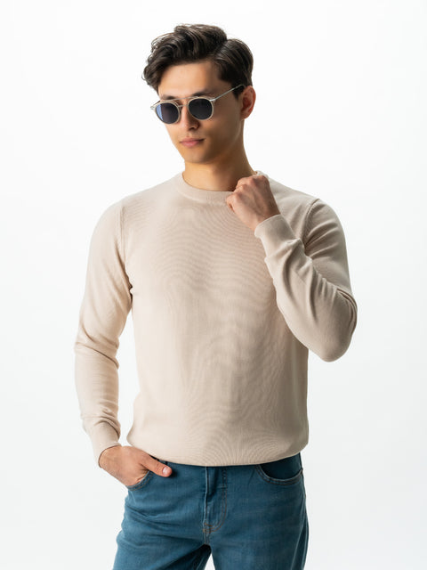 Pulover Casual Crem Bărbați 100% Bumbac Premium Levent Cottone Toamna&Iarna  BMan0008 (7)