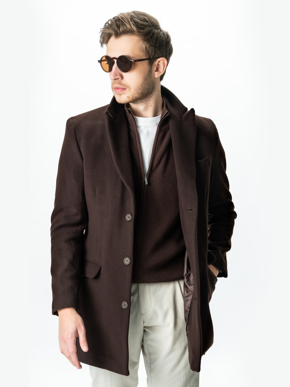 Pulover Cu Fermoar Lung Tip Cardigan Barbati Maro Bumbac Texturat BMan0004 (7)