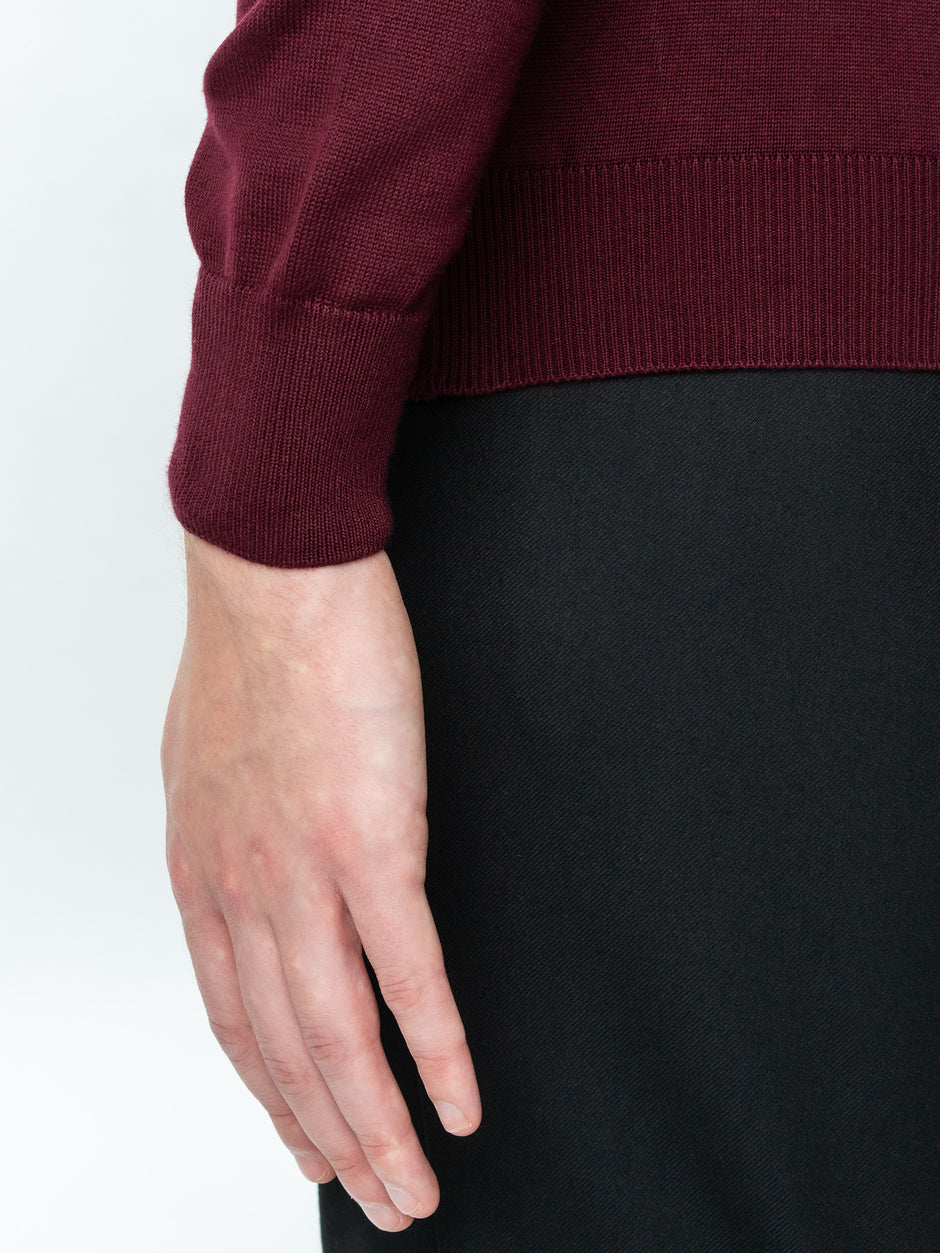 Pulover Rosu Cu Fermoar Tip Cardigan Office Barbati 100% Bumbac Levent Cottone Toamna&Iarna BMan0006 (9)