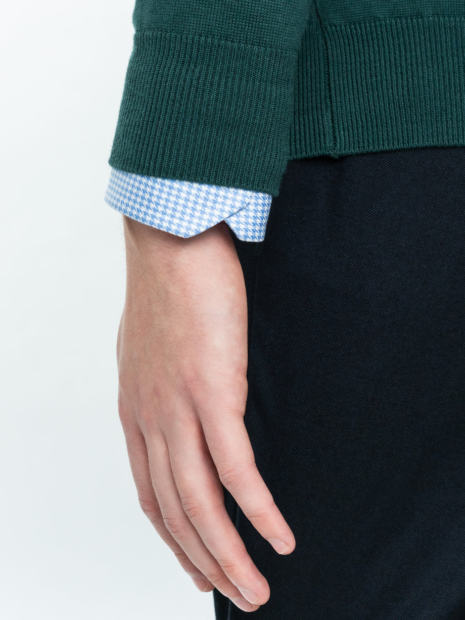 Pulover Cu Fermoar Tip Cardigan Office Barbati Verde Inchis 100% Bumbac Levent Cottone Toamna&Iarna BMan0006 (7)