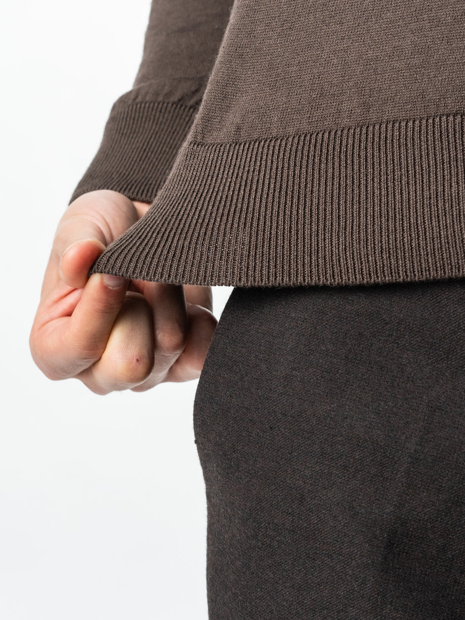 Pulover Cu Fermoar Office Barbati Maro Cappuccino Lana Merino Falco BMan0003 (4)