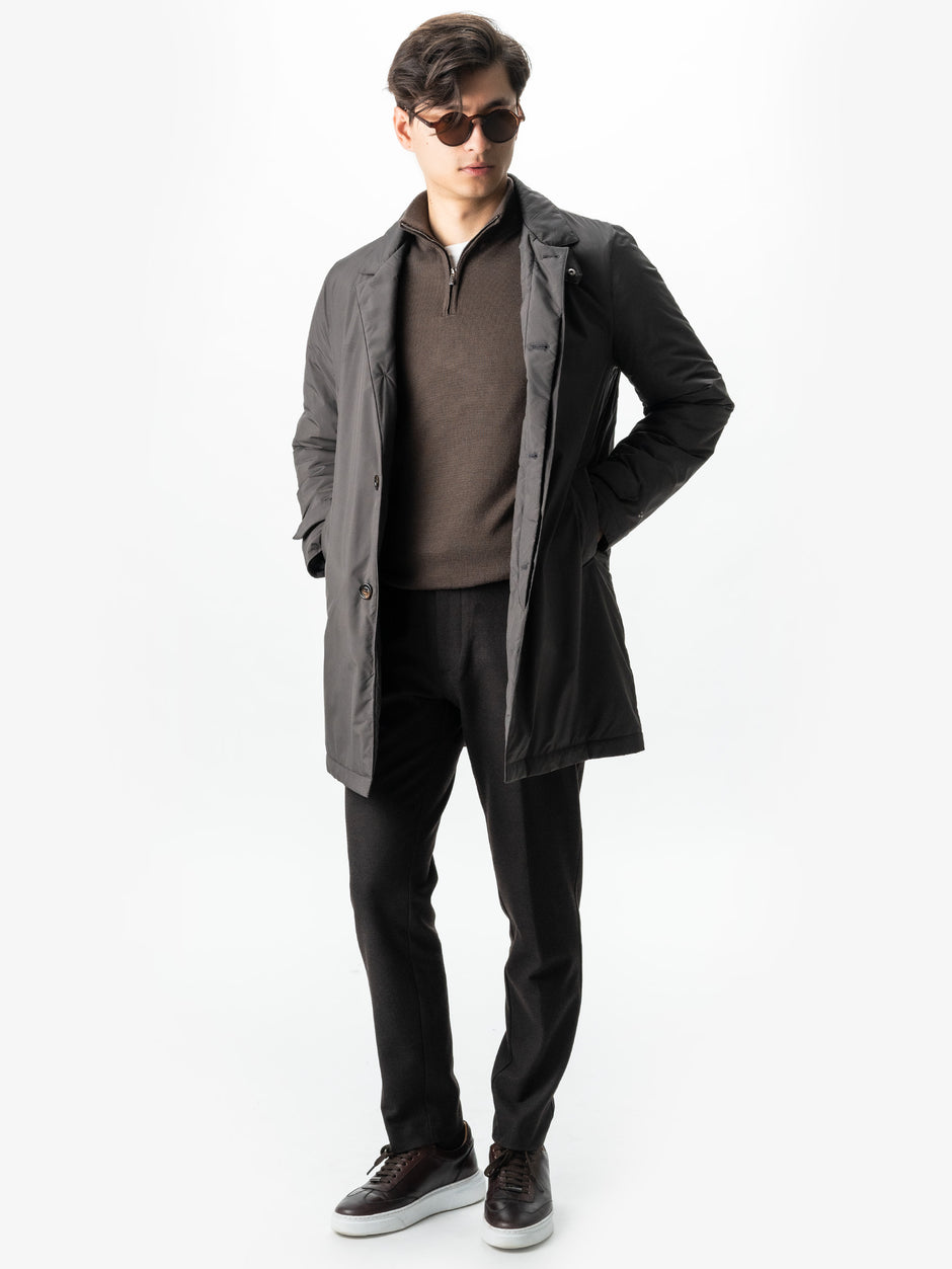 Pulover Cu Fermoar Office Barbati Maro Cappuccino Lana Merino Falco BMan0003 (7)