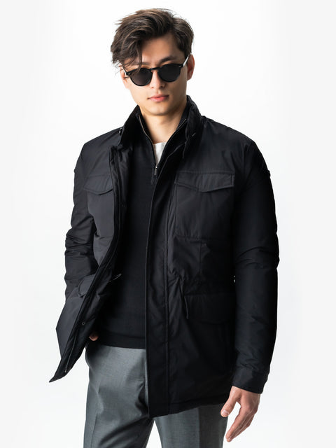 Pulover Cu Fermoar Office & Smart Casual Barbati Negru 100% Bumbac Levent Cottone Toamna&Iarna BMan0001 (9)