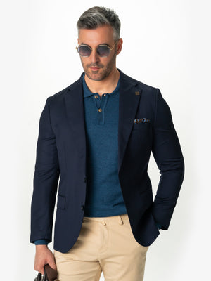 Pulover Barbati Albastru Ocean Model Office 100% Bumbac Guler Polo BMan608
