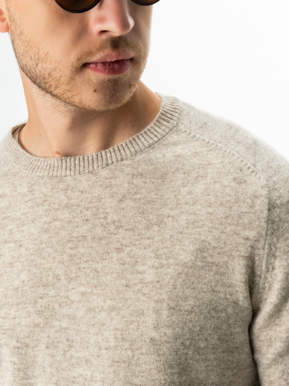 Pulover Crem Barbati Toamna & Iarna Din 100% Merinos Lana Rosa Design Clasic Sweater BMan0009 (3)