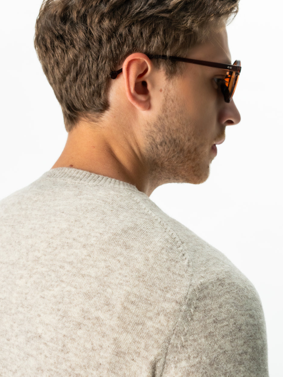 Pulover Crem Barbati Toamna & Iarna Din 100% Merinos Lana Rosa Design Clasic Sweater BMan0009 (5)