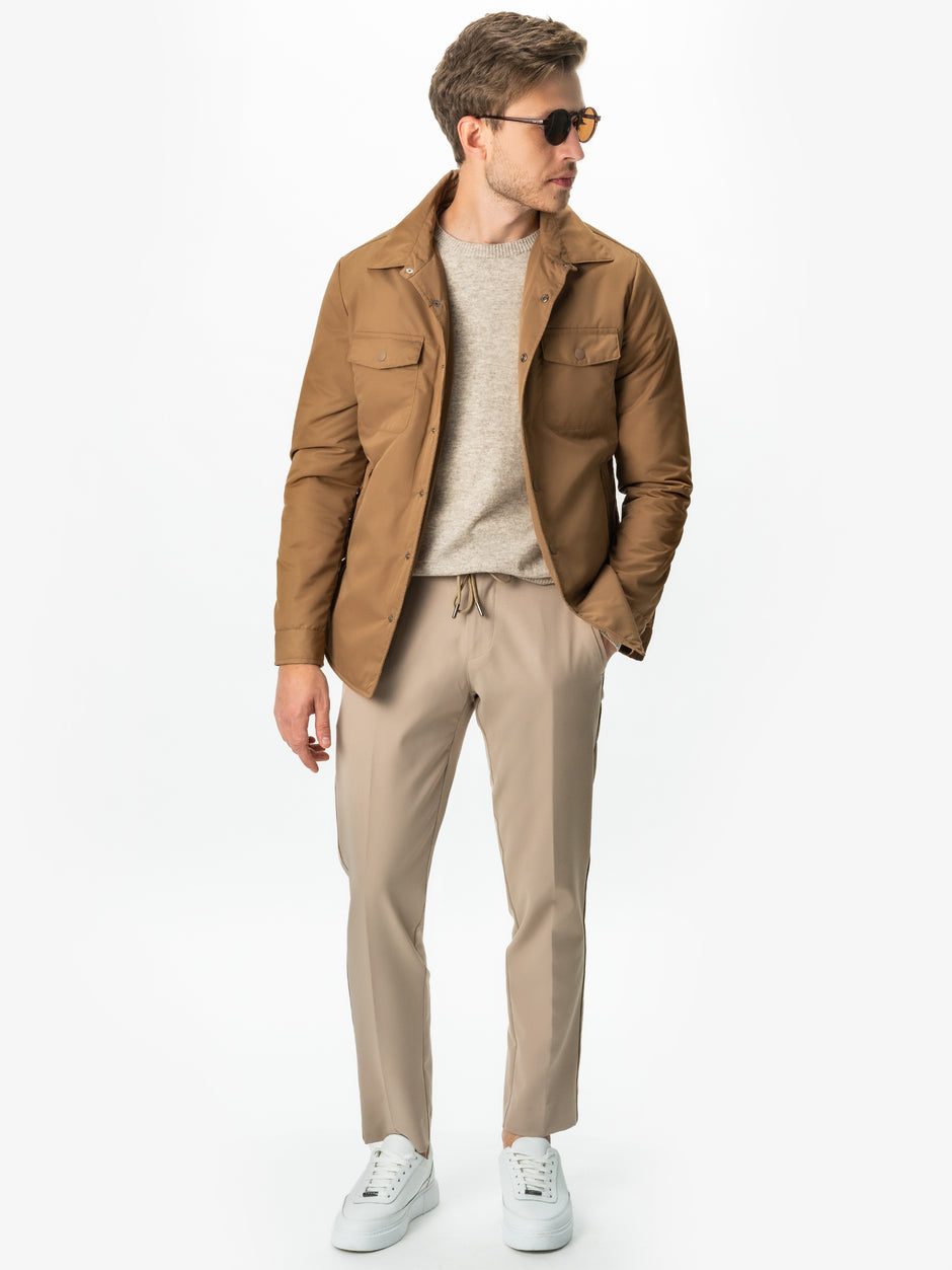 Pulover Crem Barbati Toamna & Iarna Din 100% Merinos Lana Rosa Design Clasic Sweater BMan0009 (4)