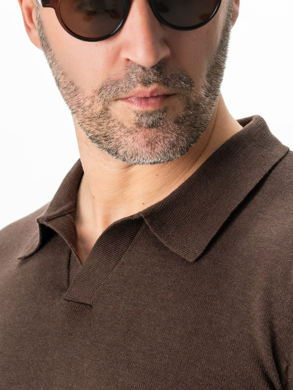 Pulover Barbati Office Maro Inchis Guler Polo Fara Nasturi Bumbac Soft 100% Natural Galbiatti Cotton Toamna&Iarna  BMan0013 (2)