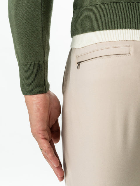 Pulover Barbati Casual Modern Verde Cu Extensie Alb Perla Bumbac Premium Levent Cottone Toamna&Iarna  BMan0011 (6)